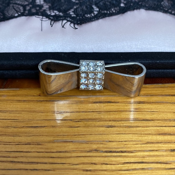 Dynamite Pink satin with black lace clutch - Picture 2 of 5